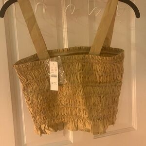 J. Crew Beige Smocked Top